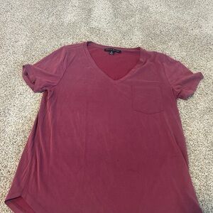 Universal Thread V-Neck Tee in Deep Red